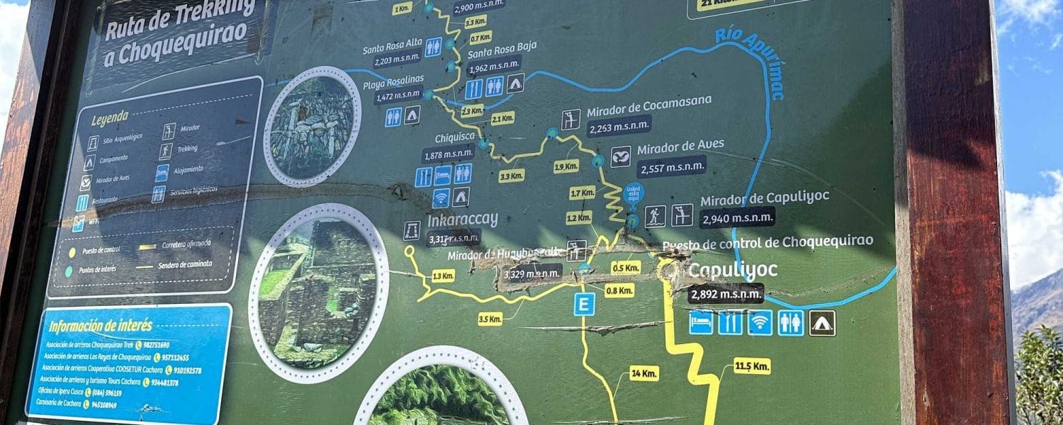 Distancia de Capuliyoc a Choquequirao